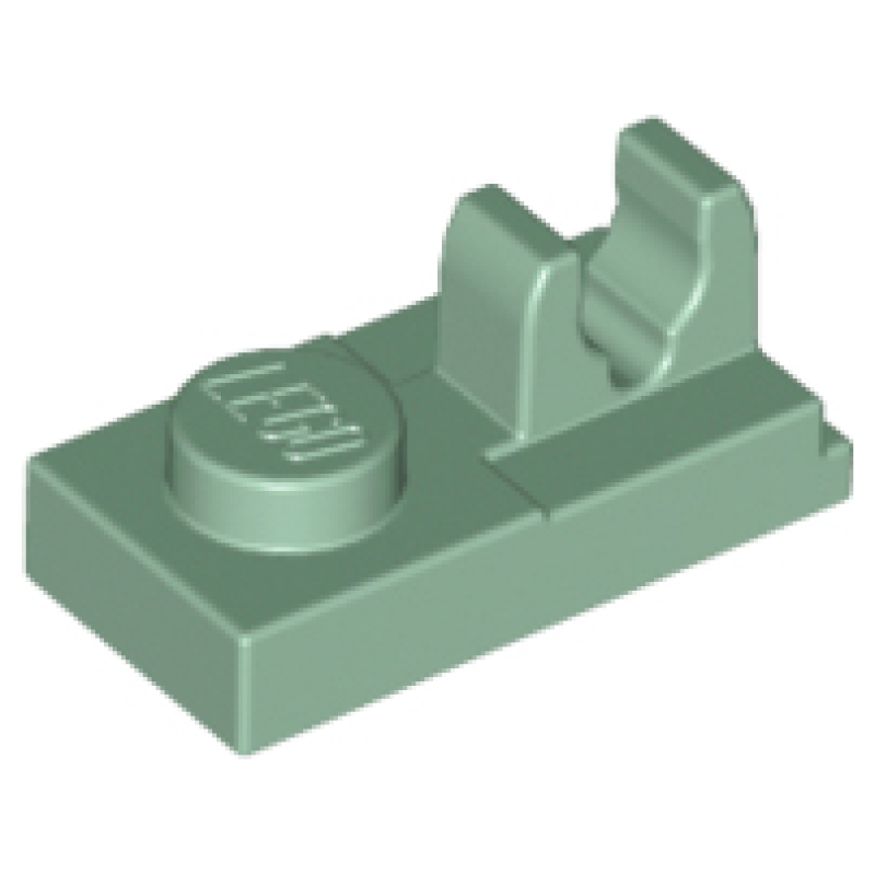 Plaat, Aangepast 1x2 met clip bovenop Sand Green